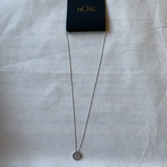 nOir Silver Necklace with Pave Charm - Picture 6 of 8